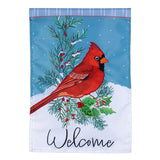 Winter Night Cardinal Applique Garden Flag