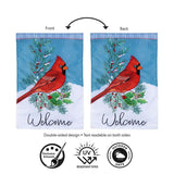 Winter Night Cardinal Applique Garden Flag