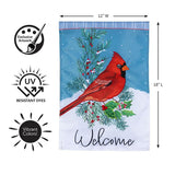 Winter Night Cardinal Applique Garden Flag