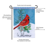 Winter Night Cardinal Applique Garden Flag