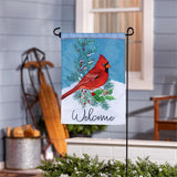 Winter Night Cardinal Applique Garden Flag