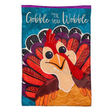 Gobble Til You Wobble Applique Garden Flag