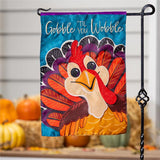 Gobble Til You Wobble Applique Garden Flag