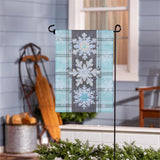 Snowflake Trio Applique Garden Flag