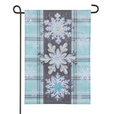 Snowflake Trio Applique Garden Flag