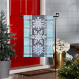 Snowflake Trio Applique Garden Flag