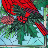 Stained Glass Winter Cardinal Applique Garden Flag