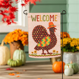 Welcome Turkey Polka Dot Applique Garden Flag