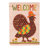 Welcome Turkey Polka Dot Applique Garden Flag