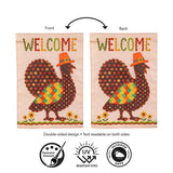 Welcome Turkey Polka Dot Applique Garden Flag
