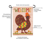 Welcome Turkey Polka Dot Applique Garden Flag