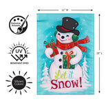 Heartfelt Cheer Snowman Applique Garden Flag