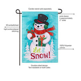 Heartfelt Cheer Snowman Applique Garden Flag