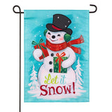 Heartfelt Cheer Snowman Applique Garden Flag