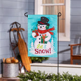 Heartfelt Cheer Snowman Applique Garden Flag