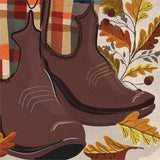 Fall Cowboy Boots Burlap Garden Flag