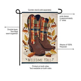 Fall Cowboy Boots Burlap Garden Flag