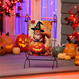 Halloween Squirrel Grove Burlap Garden Flag