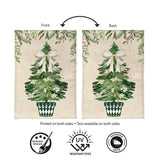 Shades of Emerald Burlap House Flag