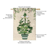 Shades of Emerald Burlap House Flag