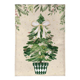 Shades of Emerald Burlap House Flag