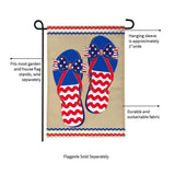 Ric Rac Patriotic Flip Flop Burlap Garden Flag