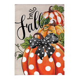 Patterned Pumpkins Burlap Garden Flag