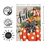 Patterned Pumpkins Burlap Garden Flag