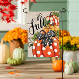 Patterned Pumpkins Burlap Garden Flag