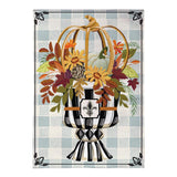 Courtly Check Fall Floral Burlap Garden Flag