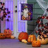 Swinging Ghost Burlap Garden Flag