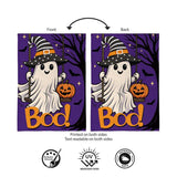 Swinging Ghost Burlap Garden Flag