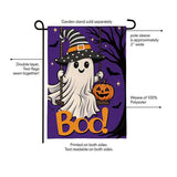 Swinging Ghost Burlap Garden Flag