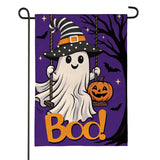 Swinging Ghost Burlap Garden Flag