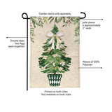 Shades of Emerald Burlap Garden Flag