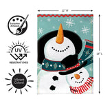 Snowman Pair Burlap Garden Flag