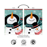 Snowman Pair Burlap Garden Flag
