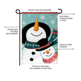 Snowman Pair Burlap Garden Flag