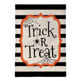 Striped Trick or Treat Burlap Garden Flag