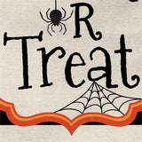 Striped Trick or Treat Burlap Garden Flag