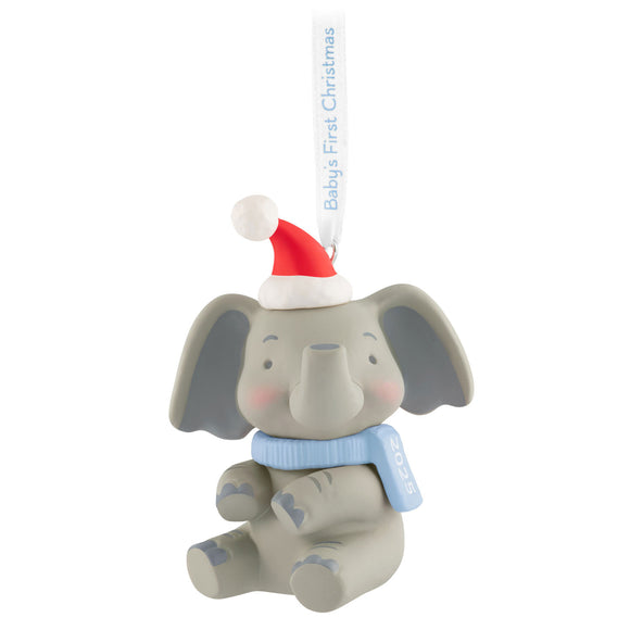 Baby Boy's First Christmas Elephant 2025 Ornament