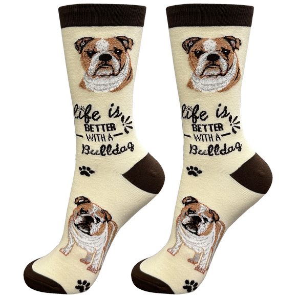 Life is Better Socks Bulldog