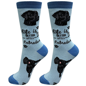 Life is Better Socks Lab Black