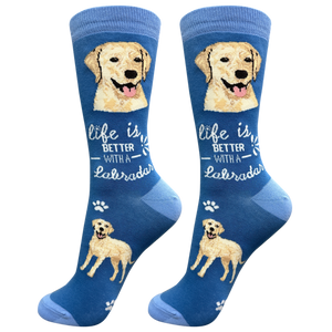 Life is Better Socks Labrador, yellow