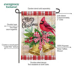 Christmas Bells Cardinal Moire Garden Flag