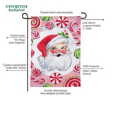Jolly Sweet Santa Moire Garden Flag