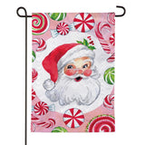 Jolly Sweet Santa Moire Garden Flag