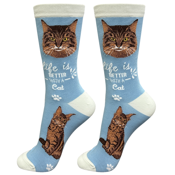 Life is Better Socks Maine Coon