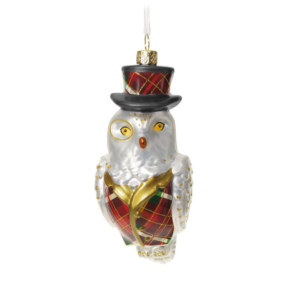 Dapper Owl Glass Ornament Limited Quantity