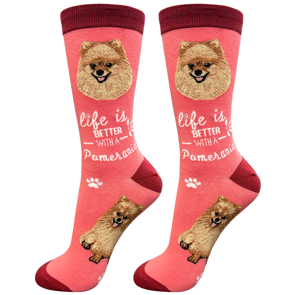 Life is Better Socks Pomeranian